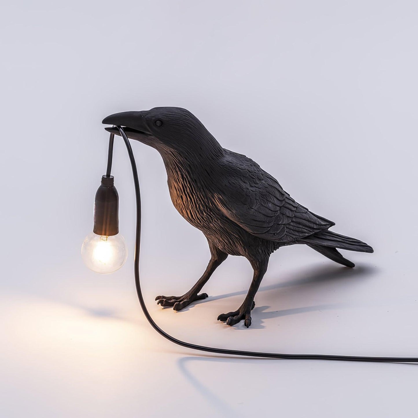 Raven Table Lamp | Unique Resin Sculpture with Edison Bulb for Bedroom and Living Room 12