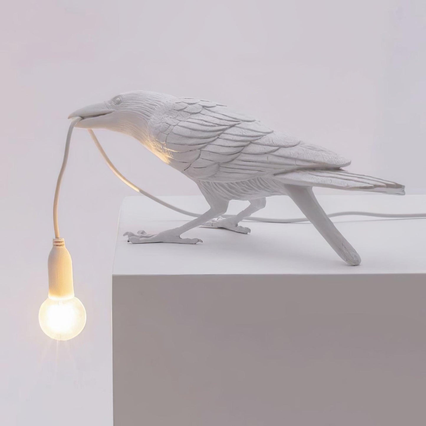 Raven Table Lamp | Unique Resin Sculpture with Edison Bulb for Bedroom and Living Room 10