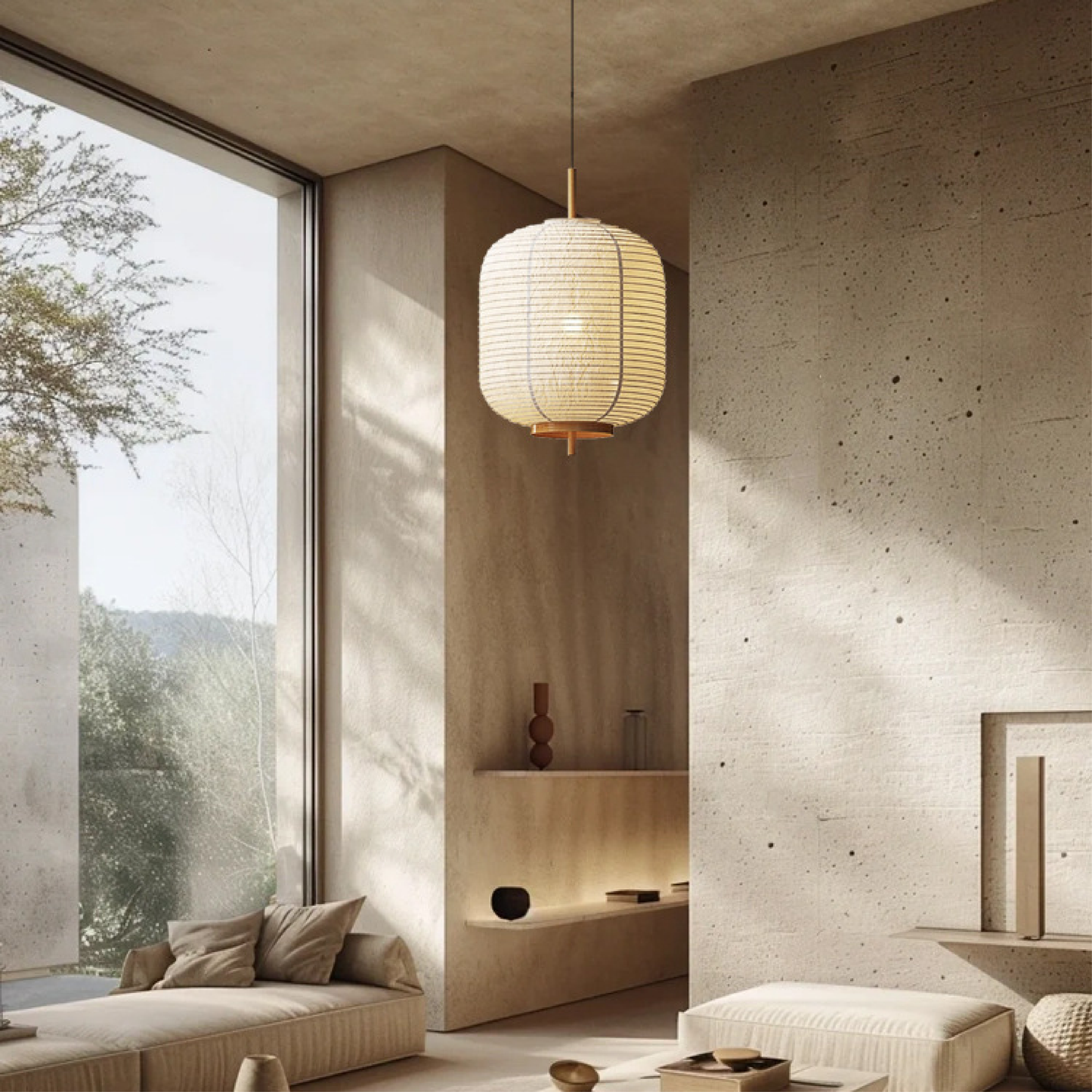 Rice Paper Pendant Light | Minimalist Design for Soft Glow and Tranquil Spaces 3