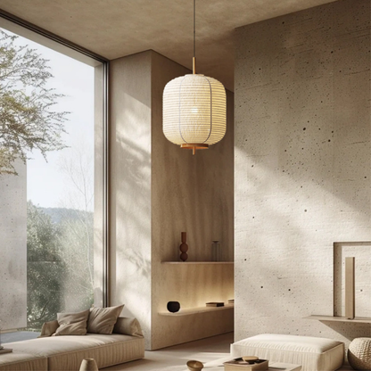 Rice Paper Pendant Light | Minimalist Design for Soft Glow and Tranquil Spaces 3