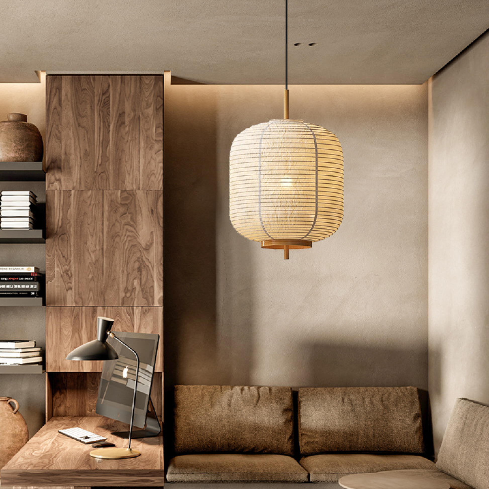 Rice Paper Pendant Light | Minimalist Design for Soft Glow and Tranquil Spaces 4
