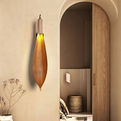 Rustic Wall Sconce Lighting | Organic Jute Design with Cocoa Leaves 7