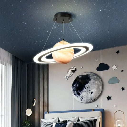 Saturn Pendant Light | LED-Illuminated Cosmic Design for Kids 1