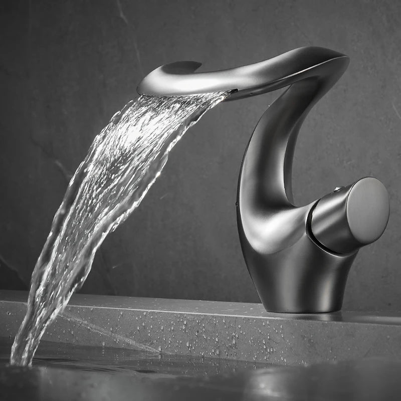 Waterfall Bathroom Faucet | Elegant Swan-Inspired Design for Serenity 2