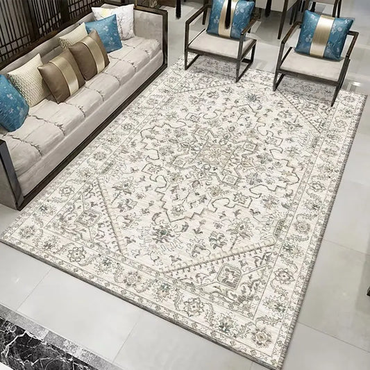 Retro Living Room Rug | Soft Polyester with Non-Slip Backing 1