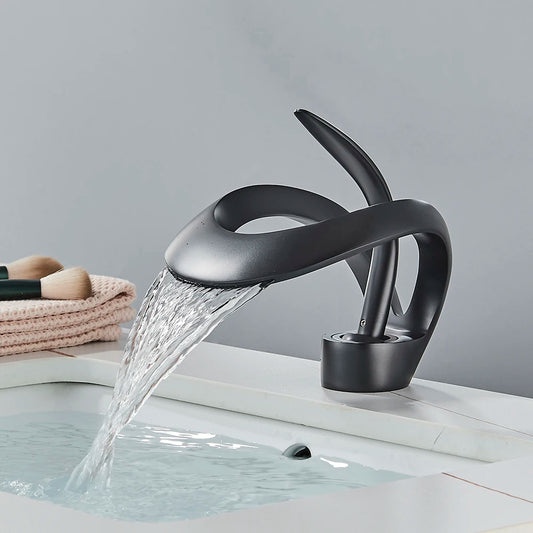 Waterfall Basin Faucet | Luxurious Brass Design for Spa-Like Experience 1