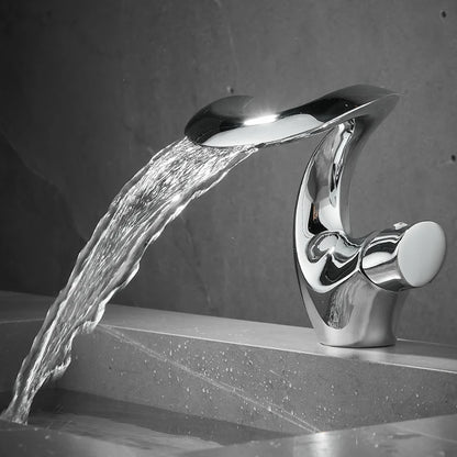 Waterfall Bathroom Faucet | Elegant Swan-Inspired Design for Serenity 9