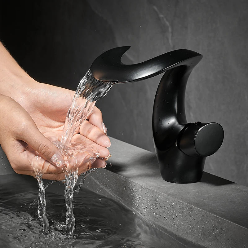 Waterfall Bathroom Faucet | Elegant Swan-Inspired Design for Serenity 7
