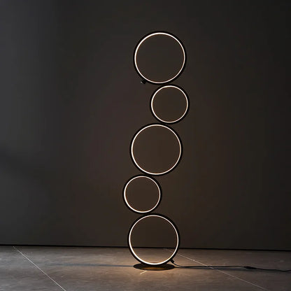 Minimalist Floor Lamp | Five Interconnected Rings with Dimmable LED 2