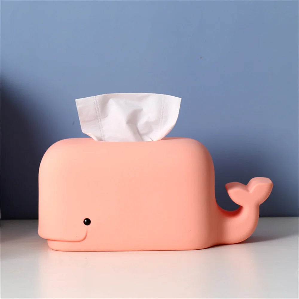 Kawaii Whale Tissue Box Cover | Soft Silicone Design for Fun Decor 3