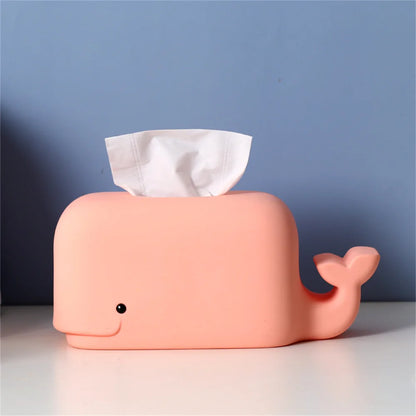 Kawaii Whale Tissue Box Cover | Soft Silicone Design for Fun Decor 3