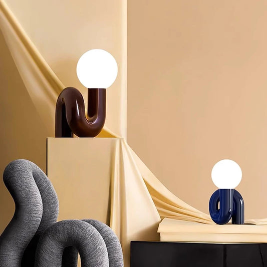 Postmodern Resin Curl Lamp | Artistic Design with Energy-Saving LED 1