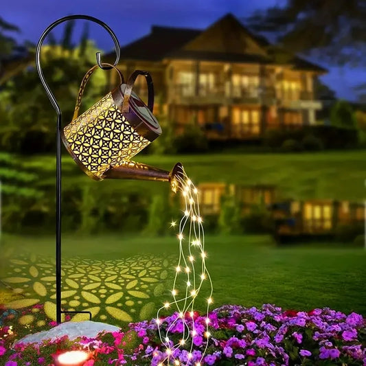 Solar-Powered LED Garden Fairy Watering Can | Durable Metal Design 1