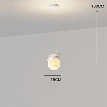 Pendant Moon Light | Adorable Bear & Bunny Design with Dimmable LED 5