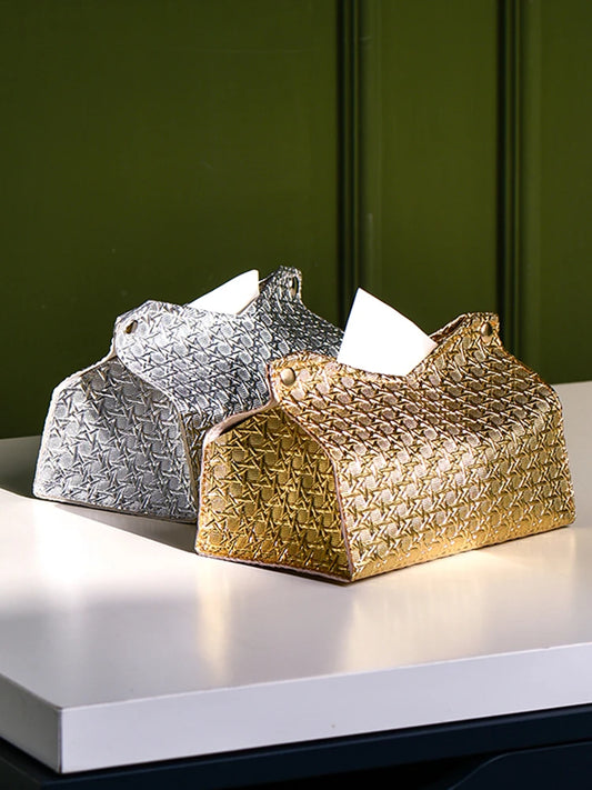 Leather Tissue Box Cover | Genuine Leather with Elegant Design 1