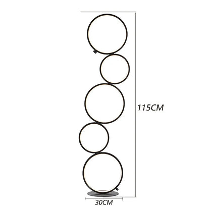 Minimalist Floor Lamp | Five Interconnected Rings with Dimmable LED 6