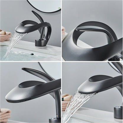 Waterfall Basin Faucet | Luxurious Brass Design for Spa-Like Experience 6
