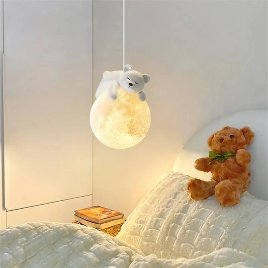 Pendant Moon Light | Adorable Bear & Bunny Design with Dimmable LED 1