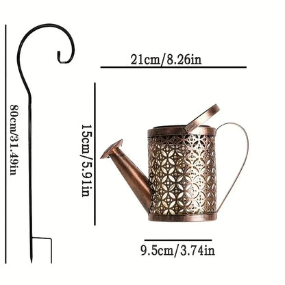 Solar-Powered LED Garden Fairy Watering Can | Durable Metal Design 7