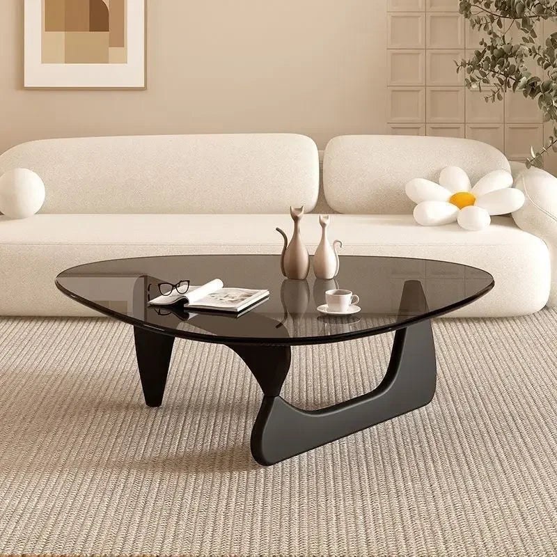 Modern Glass Coffee Table | Sleek Wood Base for Elegant Living Spaces 4
