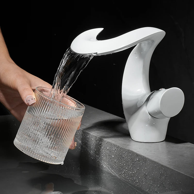 Waterfall Bathroom Faucet | Elegant Swan-Inspired Design for Serenity 6