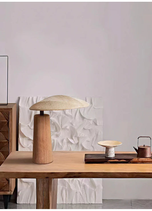Wabi Sabi Table Lamp | Minimalist Design with Natural Wood Base 1