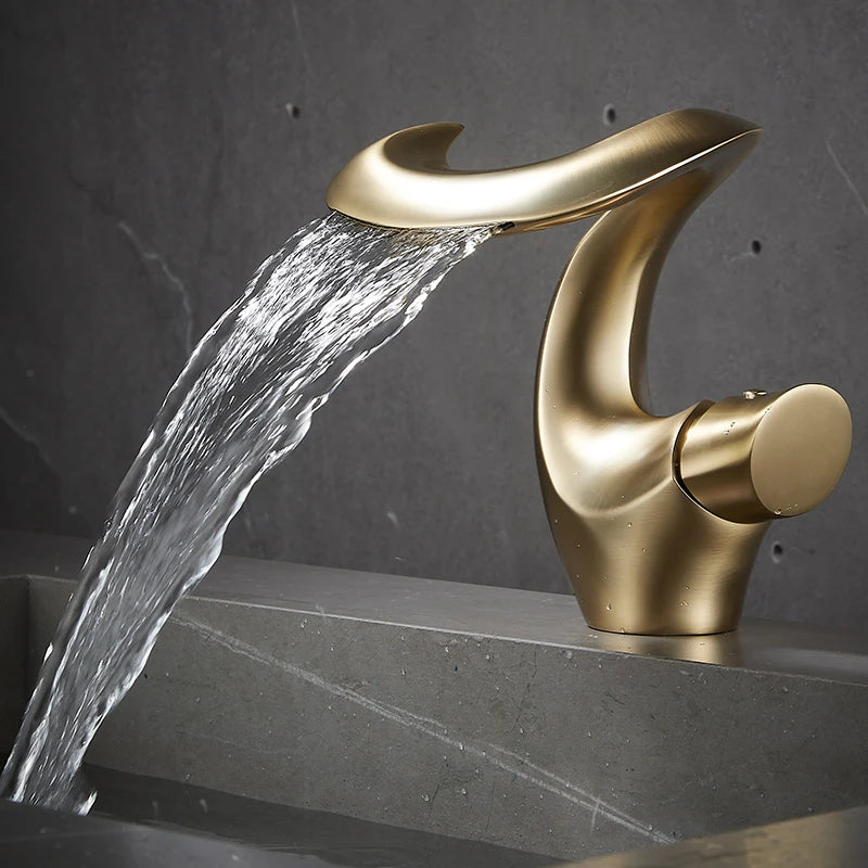 Waterfall Bathroom Faucet | Elegant Swan-Inspired Design for Serenity 4