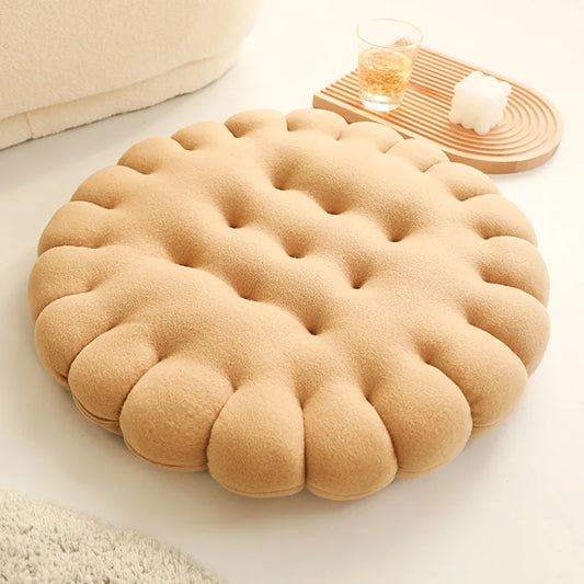 Plush Biscuit Cushion | Soft Cotton Filling for Playful Home Decor 1