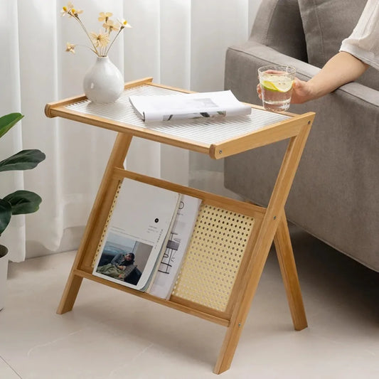 Bamboo Coffee Table | Eco-Friendly Design with Rattan Accents 1