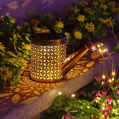 Solar-Powered LED Garden Fairy Watering Can | Durable Metal Design 2