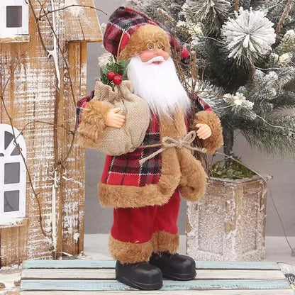 Santa Claus Decoration | Festive Figure with Gift Bag for Christmas 2