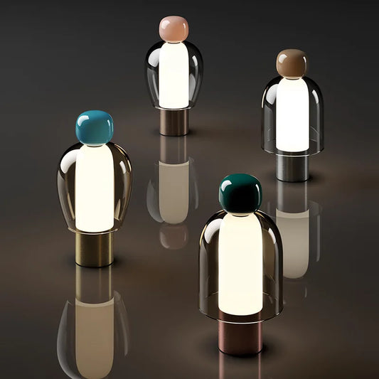 Art Deco Table Lamp | Blown Glass Bell Shape with Dimming Feature 1