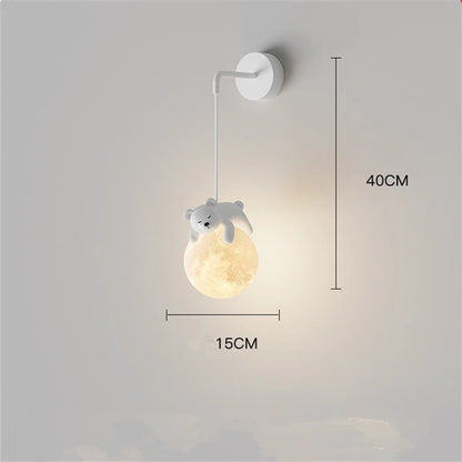 Pendant Moon Light | Adorable Bear & Bunny Design with Dimmable LED 7
