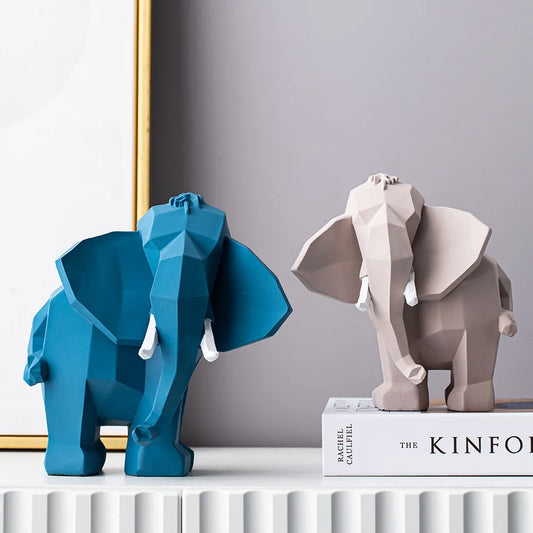 Geometric Elephant Art Statues | Nordic Charm in Three Sizes 1