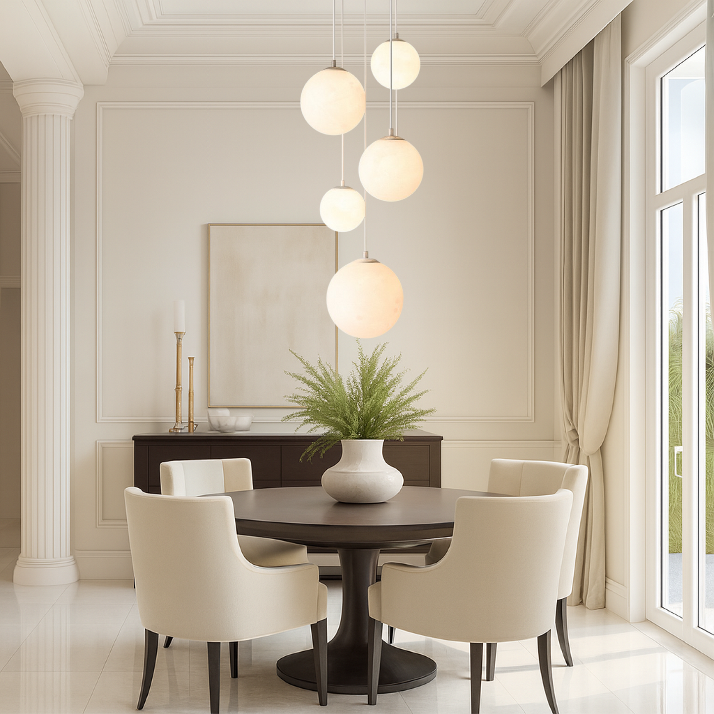 Scandinavian Chandelier | Moon Lamp for Staircase and Dining Room 5