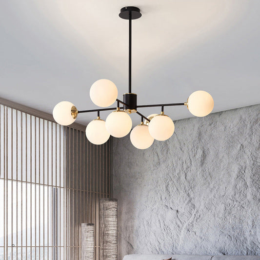 Scandinavian Glass Chandelier | Modern Design with Adjustable Height 0