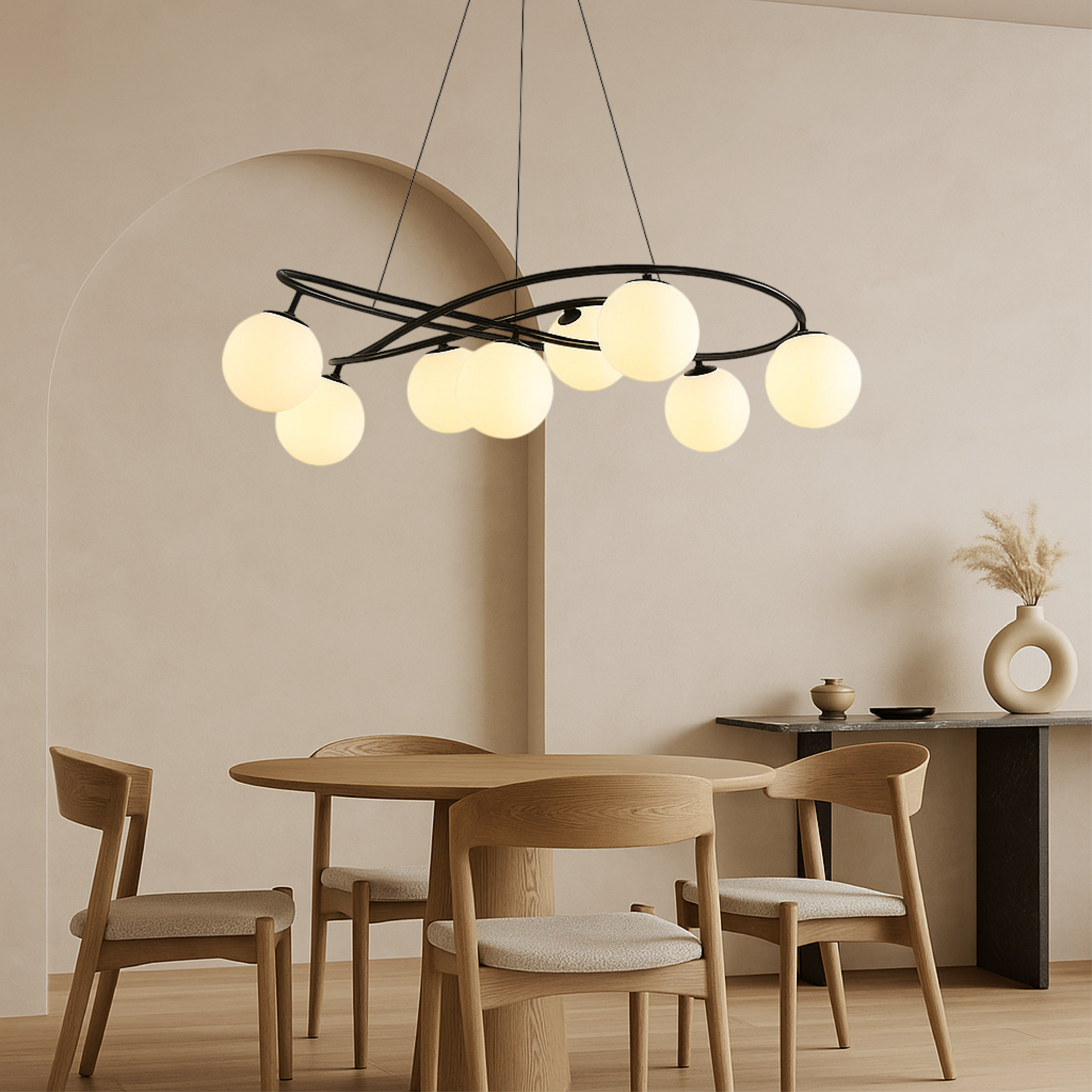 Scandinavian Retro Black Chandelier | Minimalist Design for Modern Homes 0