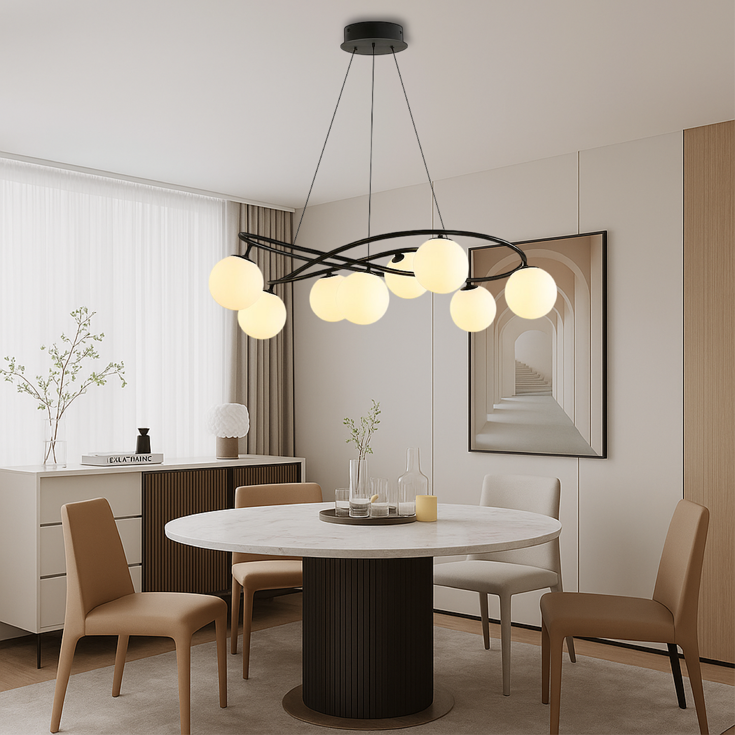 Scandinavian Retro Black Chandelier | Minimalist Design for Modern Homes 2