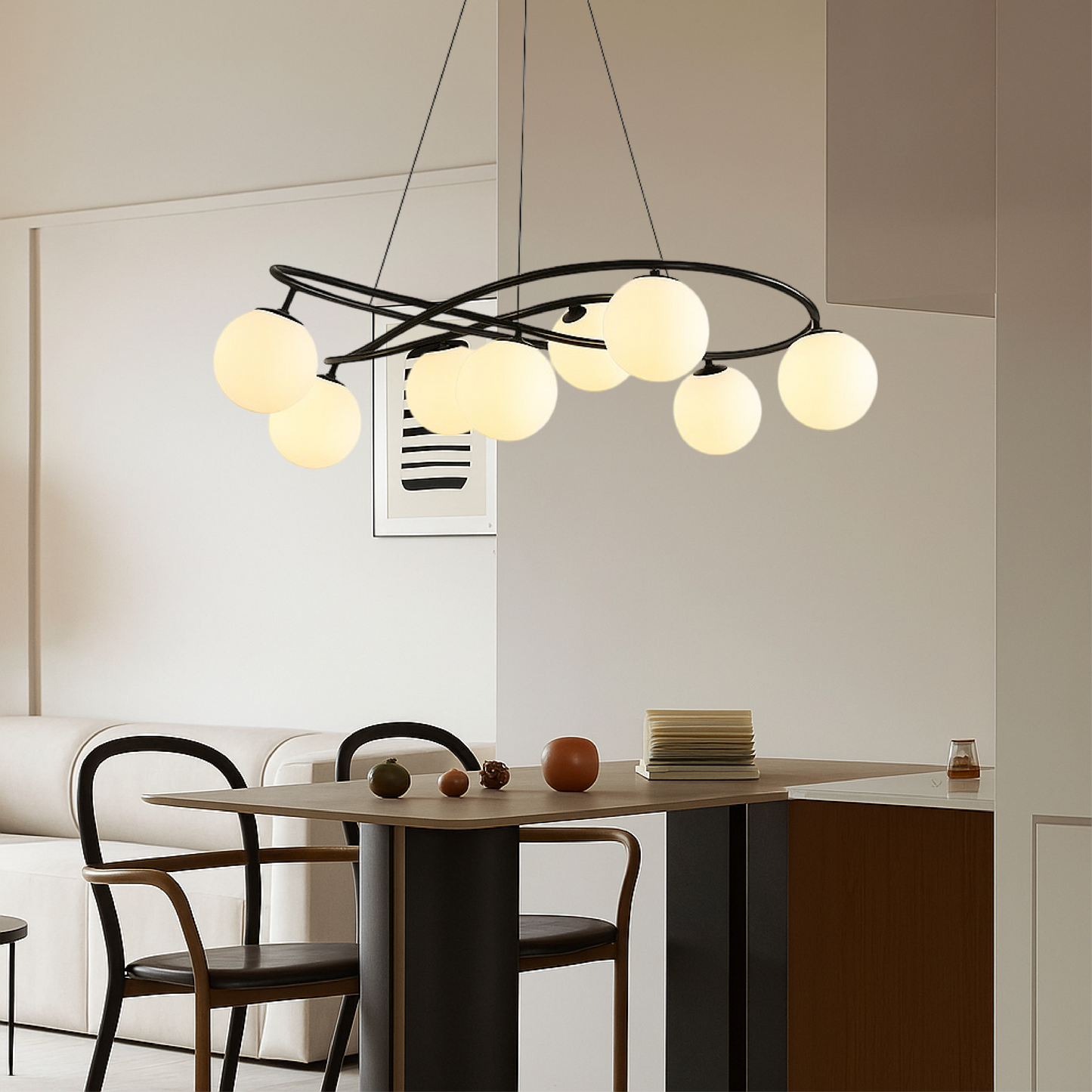 Scandinavian Retro Black Chandelier | Minimalist Design for Modern Homes 4