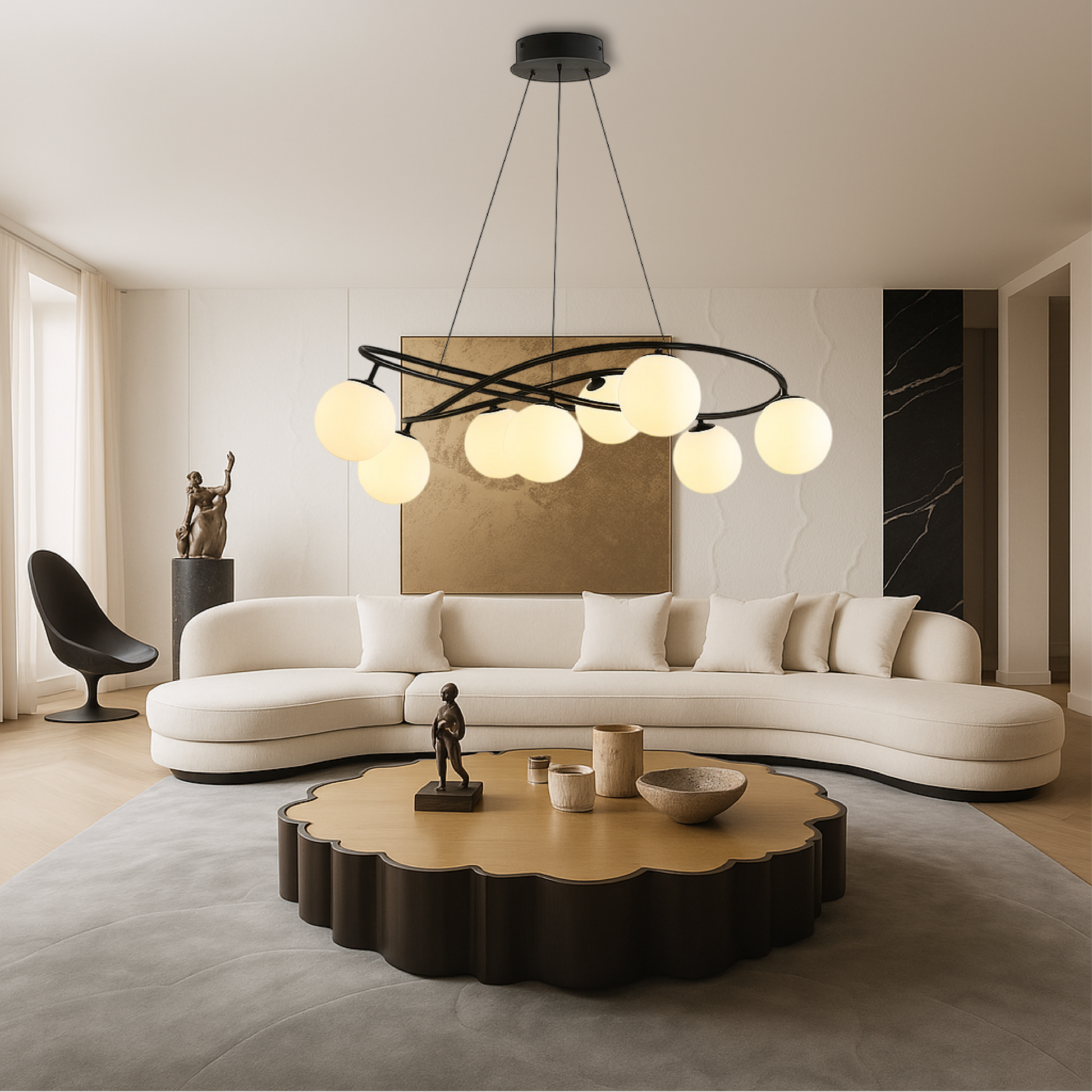Scandinavian Retro Chandelier | Stylish Black Design for Modern Spaces 1