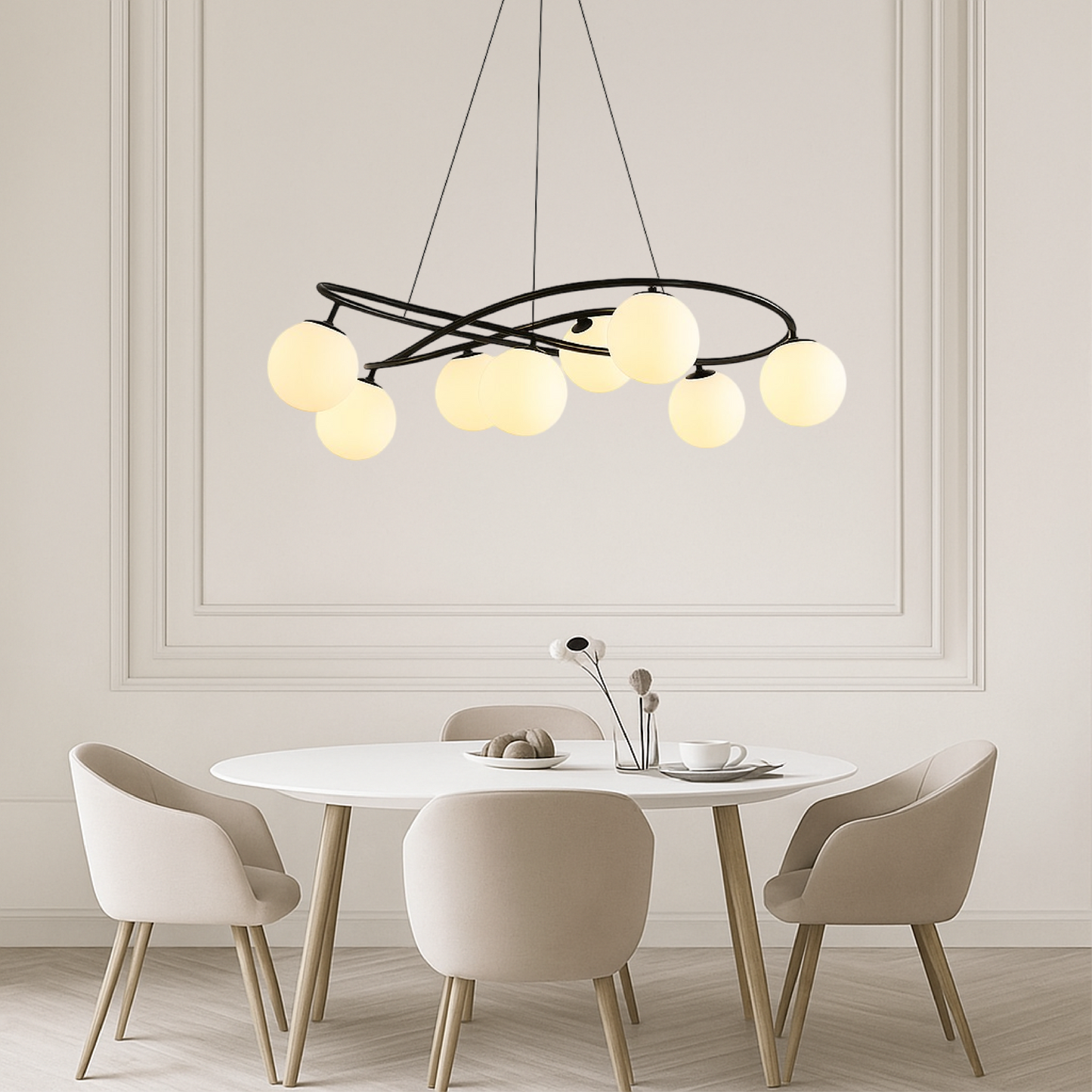 Scandinavian Retro Chandelier | Stylish Black Design for Modern Spaces 3
