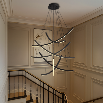Scandinavian Staircase Chandelier | Modern LED Design with Adjustable Height 1