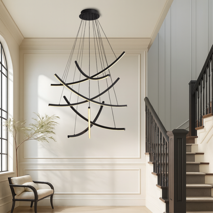 Scandinavian Staircase Chandelier | Modern LED Design with Adjustable Height 5