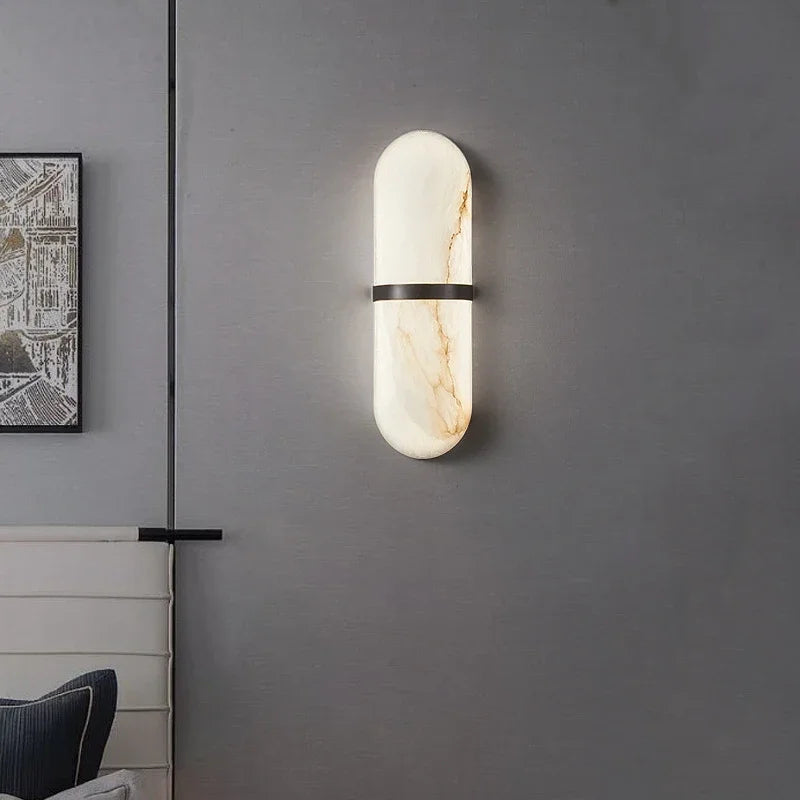 Scandinavian Wall Sconce Lighting | Elegant Marble and Iron Design 0