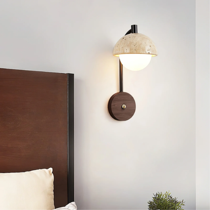Sculpted Travertine Wall Lamp | Modern Minimalist Design 1