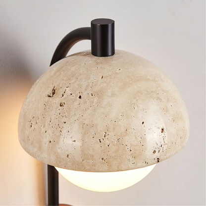 Sculpted Travertine Wall Lamp | Modern Minimalist Design 3