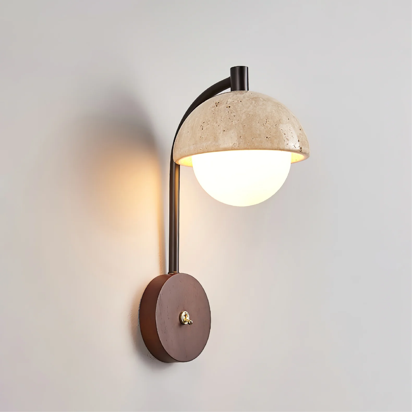 Sculpted Travertine Wall Lamp | Modern Minimalist Design 4