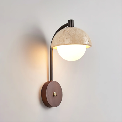 Sculpted Travertine Wall Lamp | Modern Minimalist Design 4