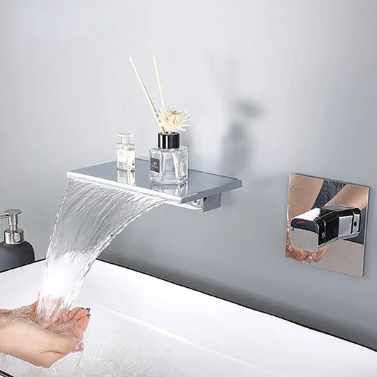 Waterfall Bathroom Faucet | Elegant Design with Integrated Shelf 1