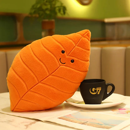 Plush Autumn Leaf Pillow | Cozy Fall Decor for Home Comfort 7